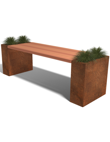 Florida M Havebord B263 cm i corten stål og douglas træ