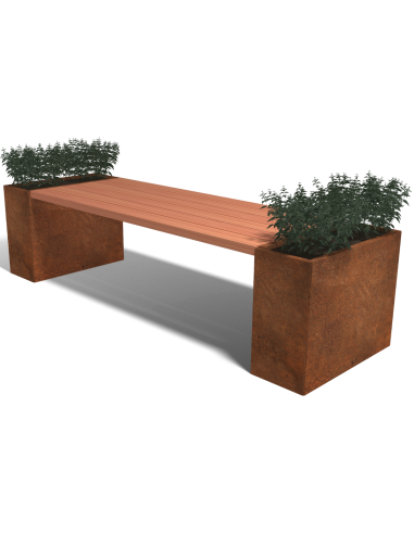 Florida L Havebord B323 cm i corten stål og douglas træ