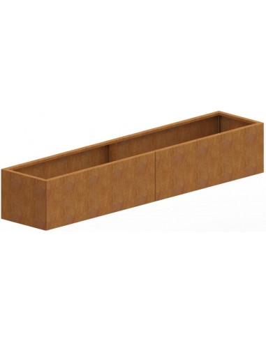Texas højbed med bund H60 x B240 x D50 cm i corten stål