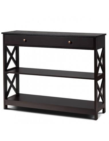 Konsolbord med 1 skuffe i mdf B100 x D30 cm - Brun