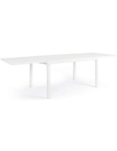 Havebord med udtræk i aluminium 135 - 270 x 90 cm - Hvid