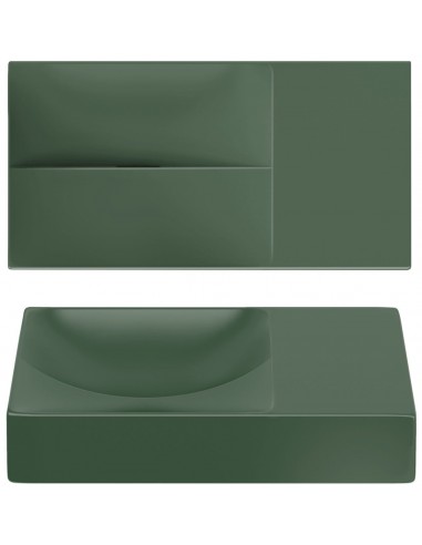 VALE Håndvask 38 x 19 cm Keramik - Mat skovgrøn
