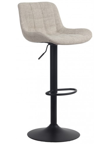 Barstol i metal og polyester H81 - 105 cm - Sort/Taupe