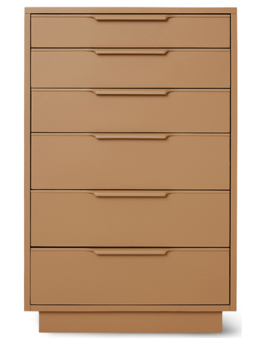 Kommode i MDF og sunkaitræ H97 x B63 cm - Kamelbrun