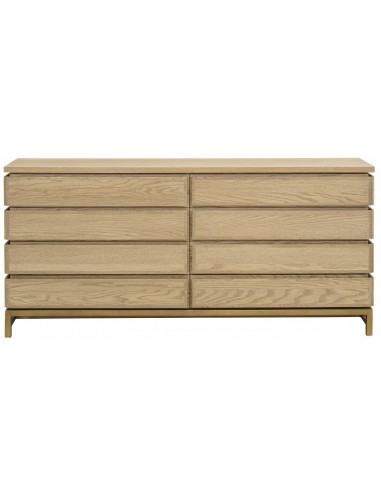 Kommode i egetræ og metal B180 cm - Eg/Antik guld