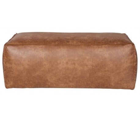 Skammel i læder H43 x B120 x D60 cm - Vintage cognac