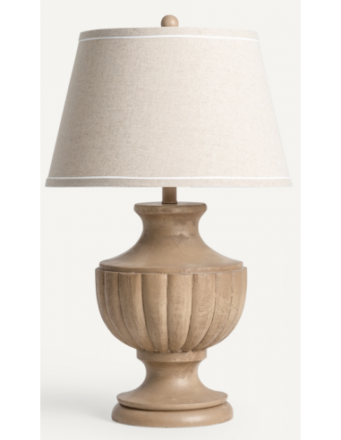 Bordlampe i polyresin og polyester H72 cm - Lysebrun/Natur