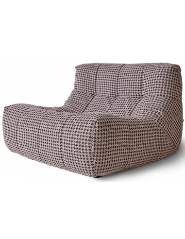 HK Lazy loungestol i polyester 105 x 105 cm - Creme/Lilla