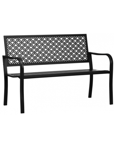 Havebænk i pulverlakeret stål B127 cm - Sort