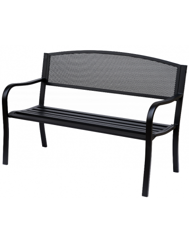 Havebænk i pulverlakeret stål B127 cm - Sort