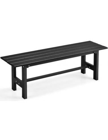 Havebænk i metal og HDPE 120 x 36 cm - Sort