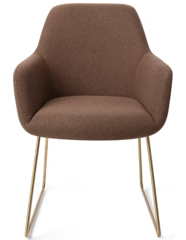 Hiroo spisebordsstol H84 cm polyester - Guld/Brun