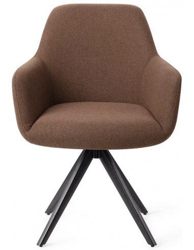 Hiroo rotérbar spisebordsstol H84 cm polyester - Sort/Brun