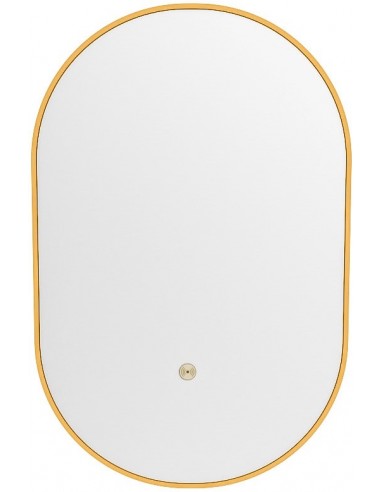 GLOW Spejl med belysning 90 x 45 cm - Okker