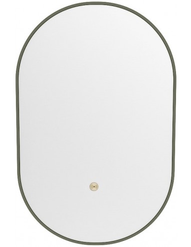 GLOW Spejl med belysning 90 x 45 cm - Armygrøn