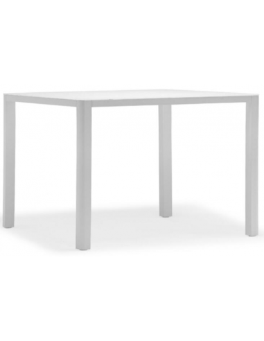 Loop havebord i aluminium og glas 90 x 90 cm - Greige