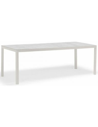 Loop havebord i aluminium og glas 220 x 90 cm - Greige