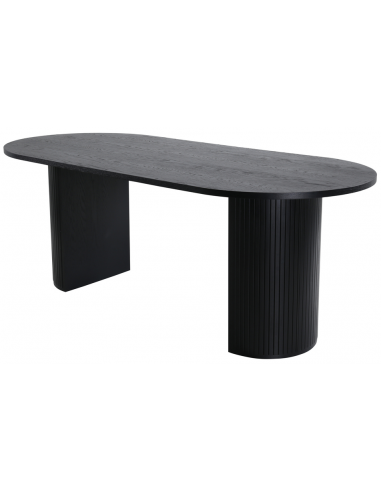 Bianca spisebord i mdf og finér H75 x B200 x D90 cm - Sort