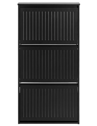 Skoskab i møbelplade H120 x B61 x D26 cm - Sort