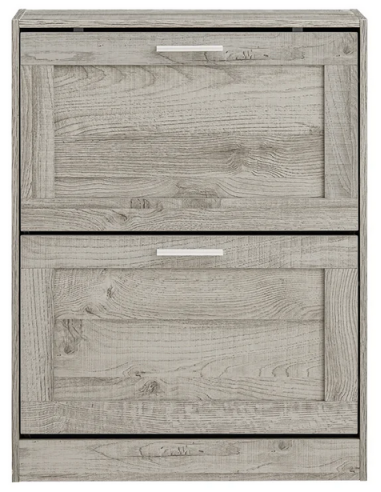 Skoskab i møbelplade H79 x B60 x D23 cm - Grå trælook