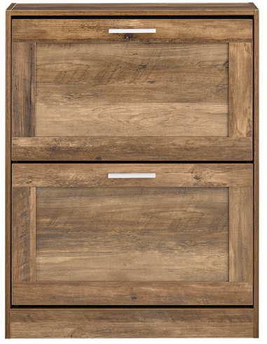 Skoskab i møbelplade H79 x B60 x D23 cm - Brun trælook