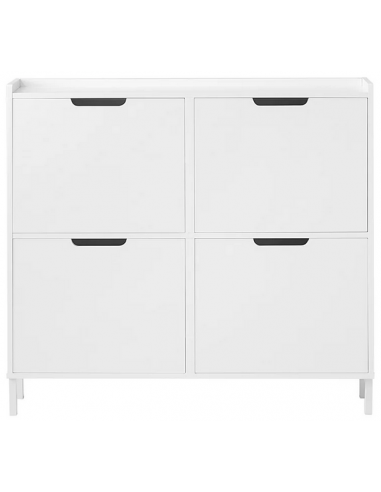 Skoskab i metal og møbelplade H90 x B100 x D19 cm - Hvid