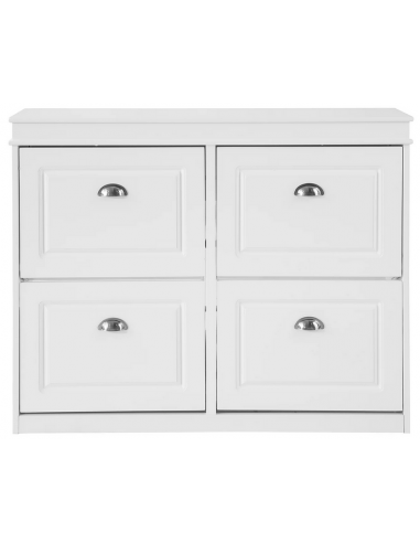 Skoskab i melamin H82 x B105 x D24 cm - Hvid