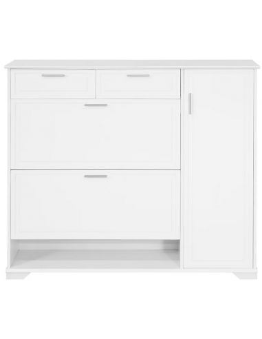 Skoskab i MDF H111 x B120 x D26 cm - Hvid