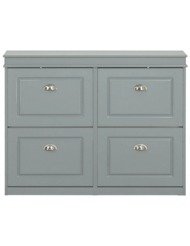 Skoskab i melamin H82 x B105 x D24 cm - Grå