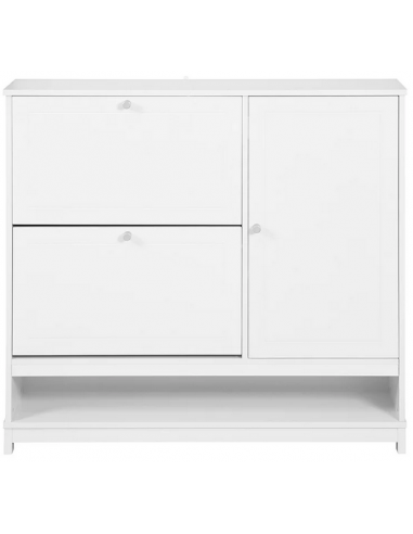 Skoskab i møbelplade H96 x B102 x D24 cm - Hvid