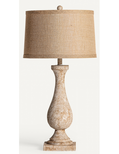 Bordlampe i polyresin og jute H80 cm - Antik beige/Brun