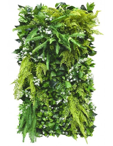 White Daisy Plantevæg med kunstige planter 100 x 50 cm