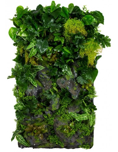 Rocky Cliff Plantevæg med kunstige planter 100 x 50 cm