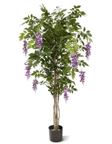 Stor kunstig Wisteria plante H150 cm - Grøn/Lilla