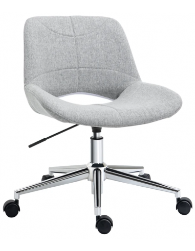 Kontorstol i polyester H73 - 82,5 cm - Krom/Lysegrå