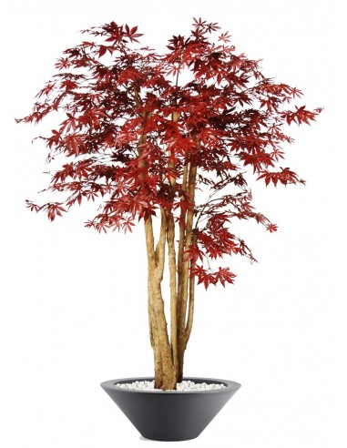 Stort kunstigt Ahorntræ med potte H180 cm - Bordeaux