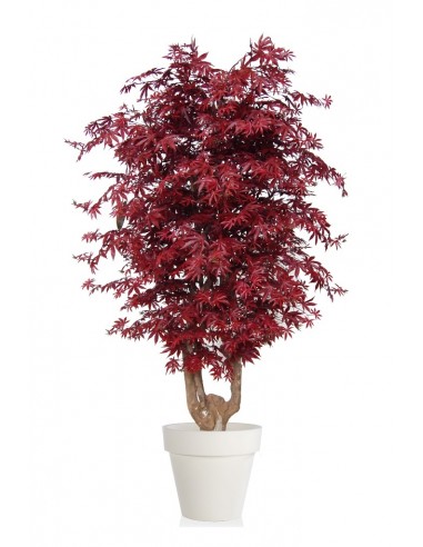 Stort kunstigt Ahorntræ med potte H220 cm - Bordeaux