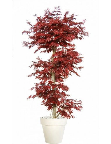 Stort kunstigt Ahorntræ med potte H220 cm - Bordeaux