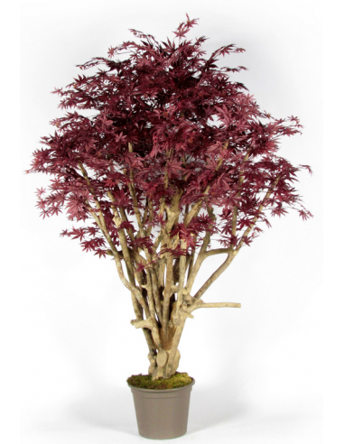 Stort kunstigt deluxe Ahorntræ H225 cm - Rød