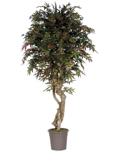 Stort kunstigt Ahorntræ H175 cm - Rød grøn