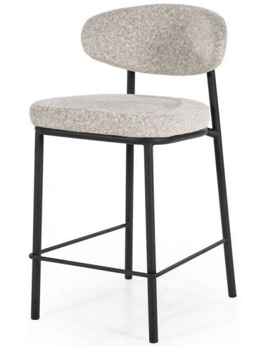 Jari barstol i metal og polyester H92 cm - Sort/Beige