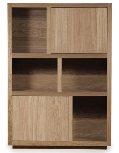 Helsinki Vitrineskab i egetræ H170 x B120 cm - Lysebrun