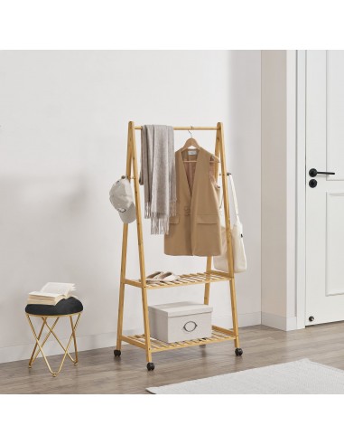 Garderobe stativ i bambus 152 x 69,5 x 43 cm - Natur