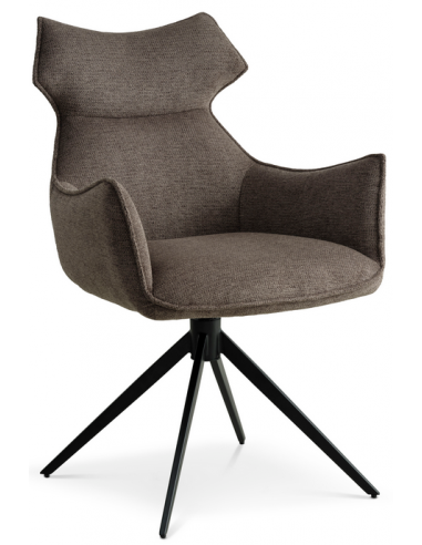 Liv rotérbar spisebordsstol i polyester H90 cm - Sort/Brun