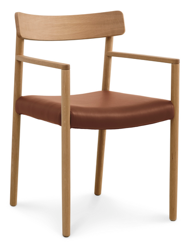 Syd spisebordsstol i egetræ og læder H80,4 cm - Eg/Cognac
