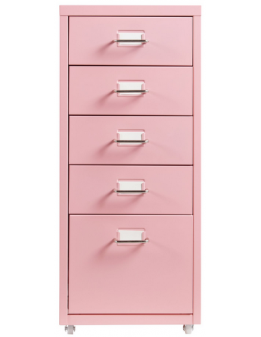 Koka skuffesektion i metal H69 x B28 x D41 cm - Rosa