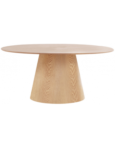 Ovalt spisebord i MDF og ask finér 160 x 90 cm - Ask