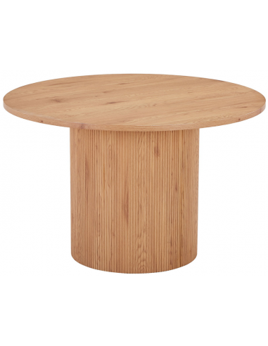 Rundt spisebord i MDF og egetræsfinér Ø120 cm - Eg