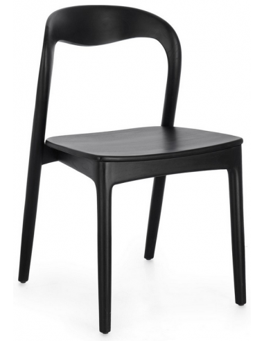 Miley spisebordsstol i teak træ H82 cm - Sort