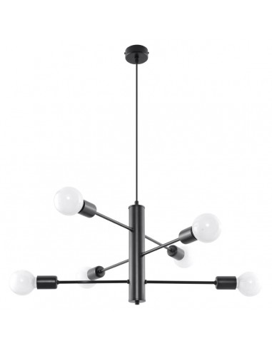DUOMO Lysekrone i stål Ø60 cm 6 x E27 - Sort
